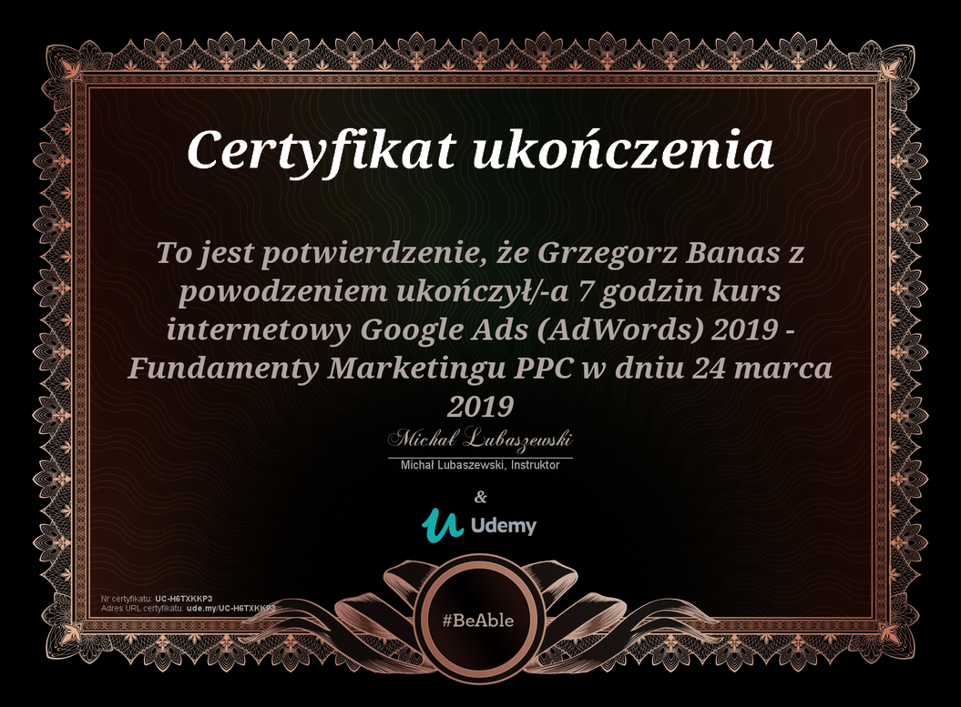 Certfikat Google ADS