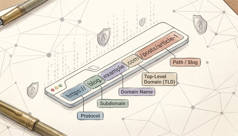 graficzne przedstawienie podziału adresu url