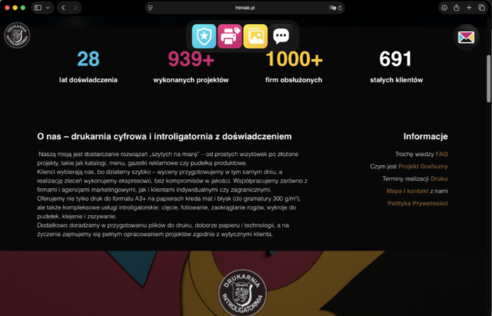 zrzut ekranu strony drukarnia.gliwice.pl