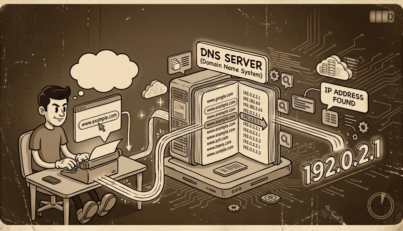obrazowy schemat DNS server