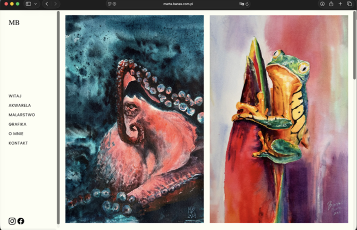 zrzut ekranu strony marta.banas.com.pl